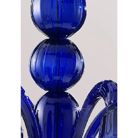 Image 1 of Moderner Kronleuchter im Pop-Stil aus Muranoglas in Blau-Ozean-Optik mit 8 Armen