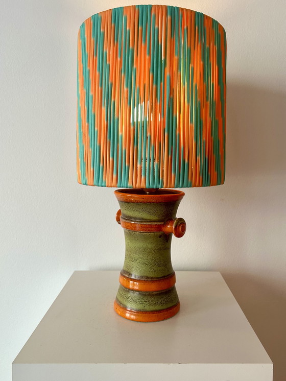 Image 1 of Cordless 70s table lamp suitable for garden and balcony - upcycled from a Uebelacker vase