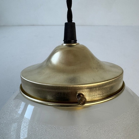 Image 1 of COPPIA DI LAMPADE A SOSPENSIONE VINTAGE IN VETRO GRANITO XL