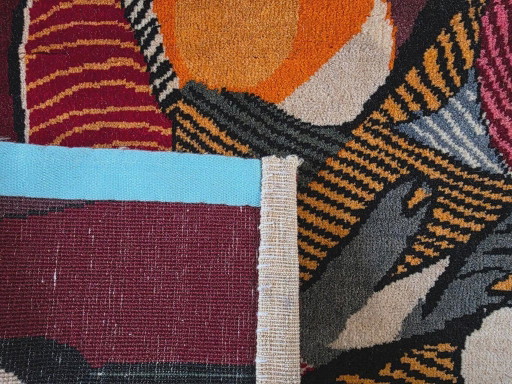 Alfombra de lana anudada a mano inspirada en María Teresa de Picasso – Base de algodón policromado (104x79cm) (photo 2 of 9)