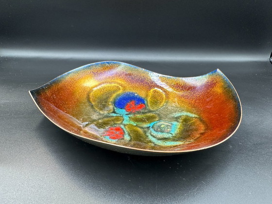 Image 1 of Smalto Laurana Italia su piatto in rame