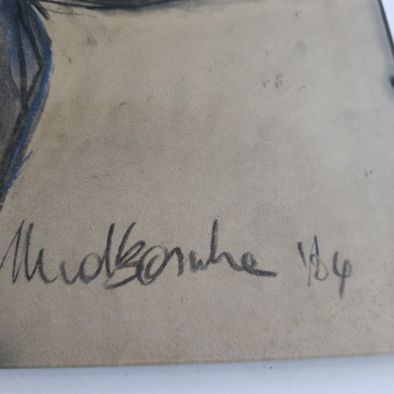 Image 1 of Expressive Charcoal & Pastel Figure Study, Signed & Dated 1984 – 40 × 30 cm