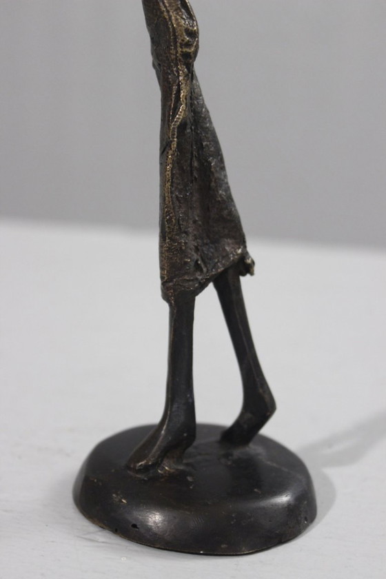 Image 1 of Patinated bronze sculpture, 20th century, female subject, signed