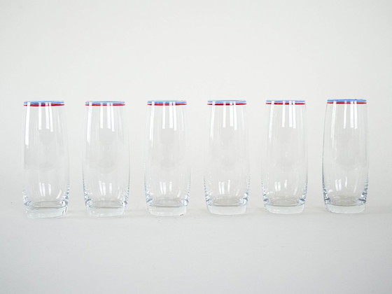 Image 1 of Set van zes glazen, Italiaans design, jaren 70, gemaakt in Italië.