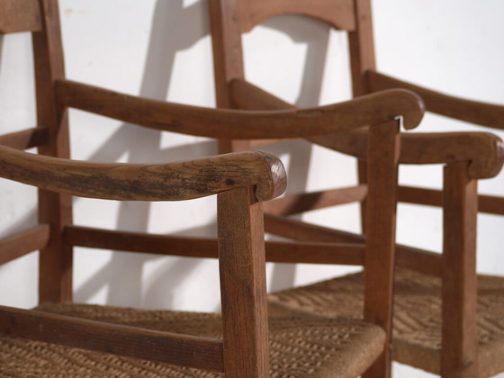 Antique oak armchairs (c.1900). Set of 2 pieces – Rustic (photo 22 of 40)