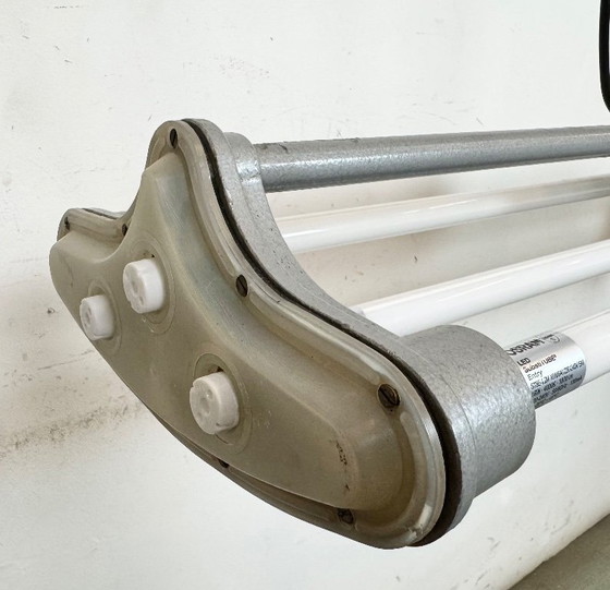 Image 1 of Lampadario industriale grigio a sospensione di Polam Gdansk, anni '70