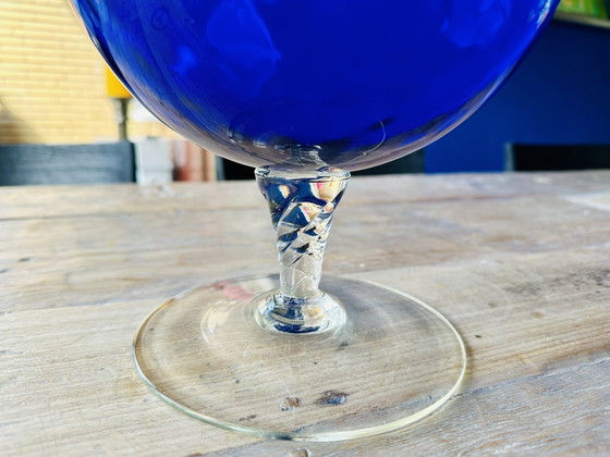 Empoli Glass Vase Electric Blue 44 cm High – Glass art (photo 5 of 7)