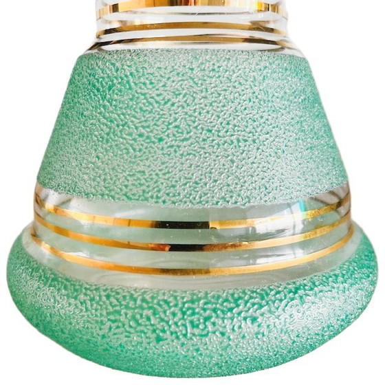 Vintage Mid-Century Liqueur Decanter Carafe Turquoise Sugared Booms Glass 1950s – Glass & Decanter (photo 6 of 16)