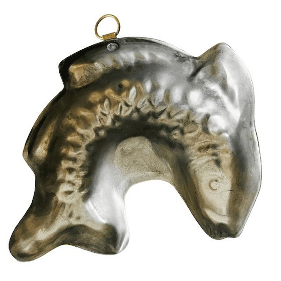 Image 1 of Ensemble de moules à gâteaux en cuivre en forme de poisson, années 1960
