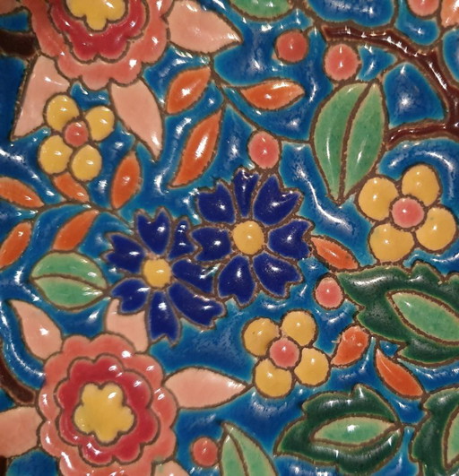 Beautiful Emaux De Longwy Dish (13 Cm) - Hand Decorated