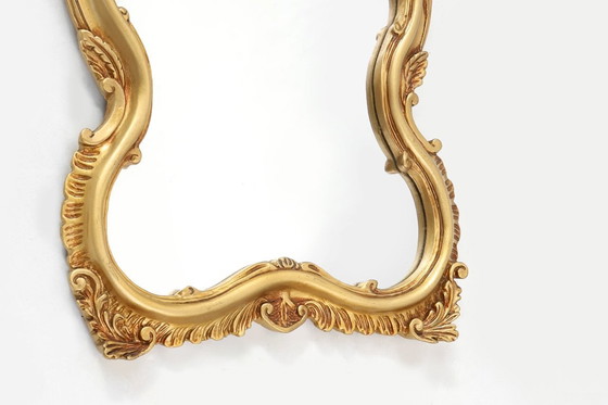 Image 1 of Specchio dorato in stile barocco di metà secolo, Francia, anni '50