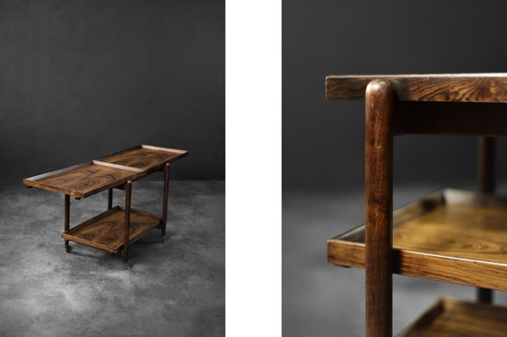 Image 1 of Chariot de service Ph23/2 en palissandre de Poul Hundevad, Mid Century Danish Modern, 1960s
