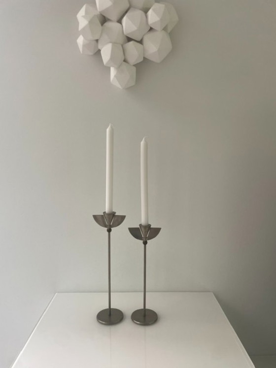 Image 1 of Vintage Memphis style candlesticks – set of 2