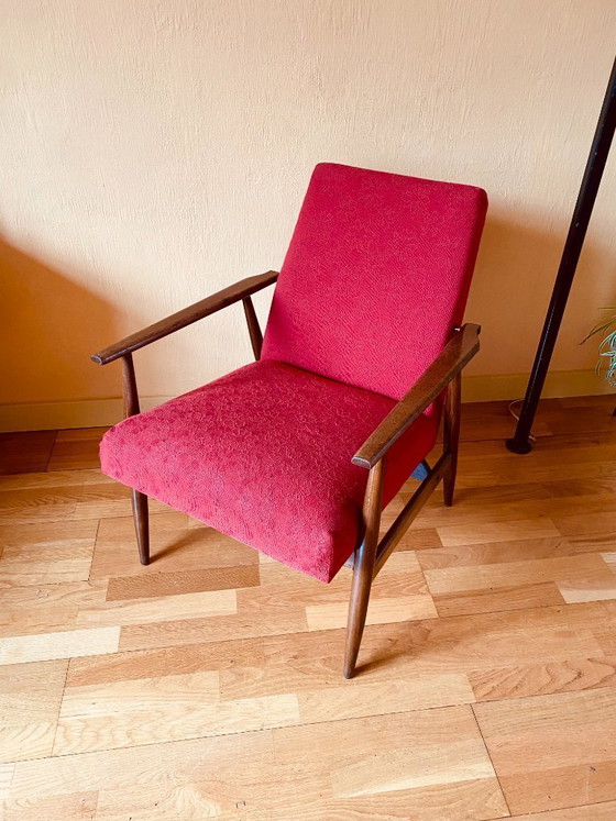 Image 1 of Fauteuil vintage rouge des années 1960.