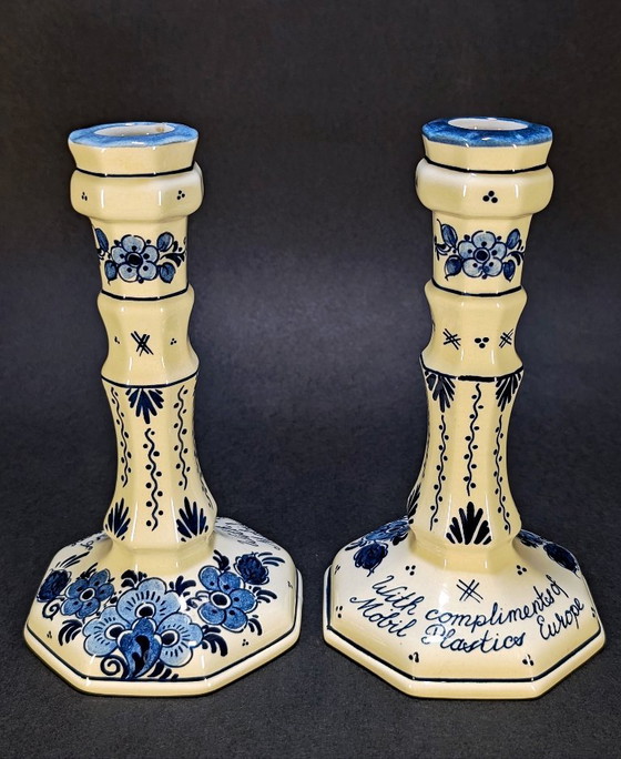 Paar Royal Goedewaagen Blue Delft Kandelaars – Holland – Kandelaars en kaarsen, Ceramic (photo 2 of 7)