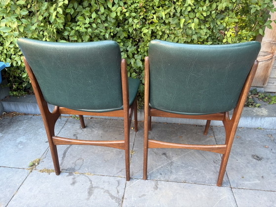 2 chaises danoises vintage Erik Buch années 1960 – Chaises de salle à manger, Wood, Skai (photo 4 of 11)