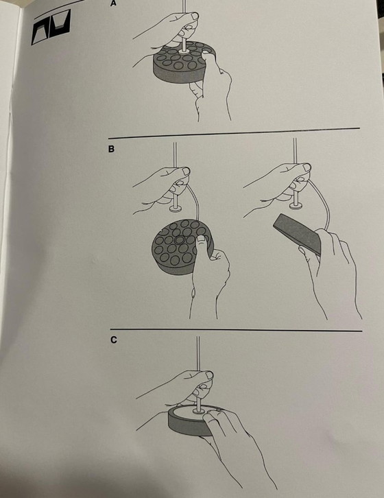 Image 1 of Lampada a sospensione Belux U-Turn-38 Michel Charlot - nuova nella scatola