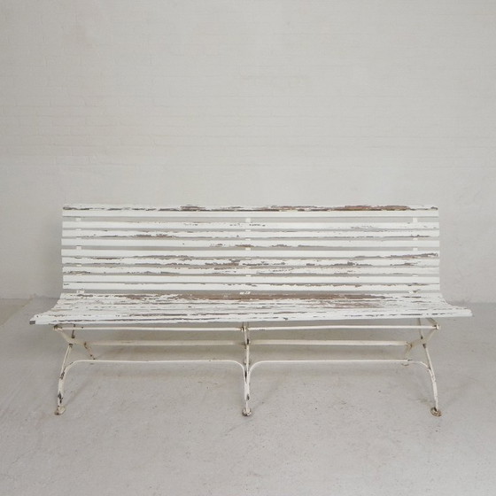Tuinbank, Lattenbank, Inklapbaar 2 Meter Lang, Jaren 30 – 3-5 zitsbanken, Wood, Iron (photo 4 of 30)