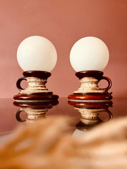 Lampes globe en céramique Fat Lava de Pan