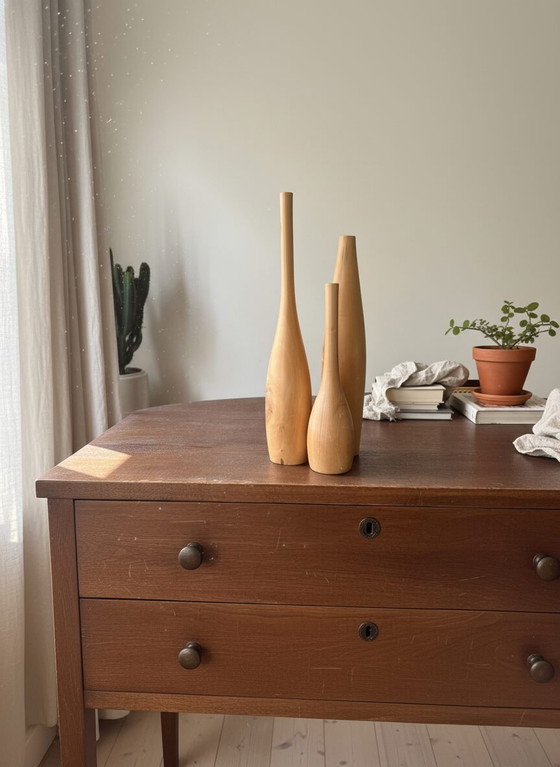 Image 1 of Set of 3 handmade solid wood vases – Leonardo Bueno