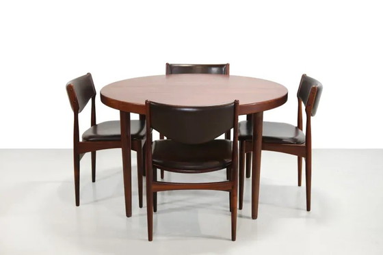 Round Rosewood dining table by Kai Kristiansen, 1960s – Mobler, Vintage (photo 4 of 6)