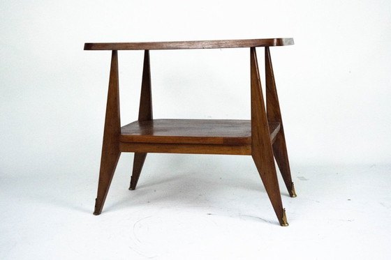 Image 1 of Mesa auxiliar italiana de madera de mediados de siglo. Italia, década de 1950.