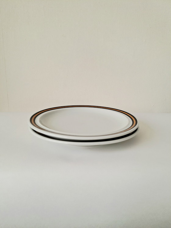 Image 1 of Thomas (Rosenthal) Retro Breakfast Set (6-piece) | Black and Orange Graphic Decor | 1970s Design