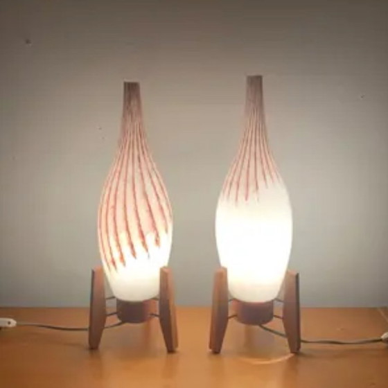 Image 1 of Lampade da tavolo cecoslovacche vintage retrò di metà secolo, anni '60 - Set di 2