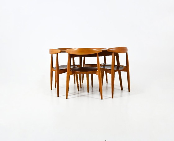 Set da pranzo Heart di Hans J. Wegner per Fritz Hansen, anni '50 – Legno (photo 2 of 15)