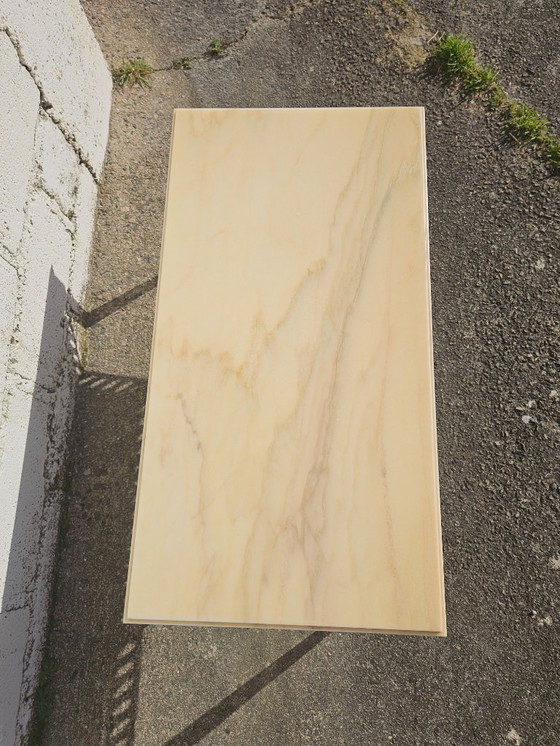 Image 1 of Tavolino da caffè vintage francese in marmo e ottone - Tavolo da cocktail - Tavolo da salotto - Stile Regency - Anni '70