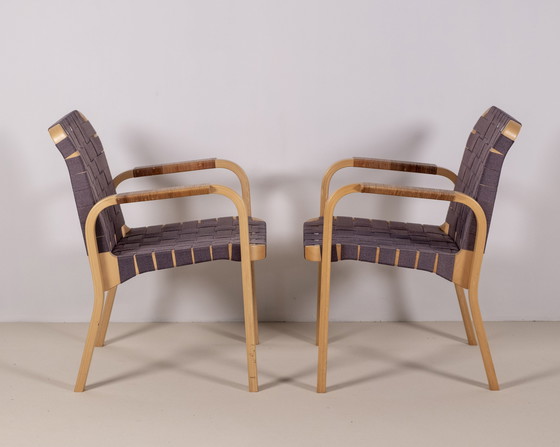 Image 1 of 2X Alvar Aalto Modell 45 Sessel, 1970S Artek Finnland