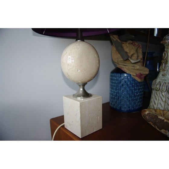 Image 1 of Vintage travertine lamp by Philippe Barbier, 1960