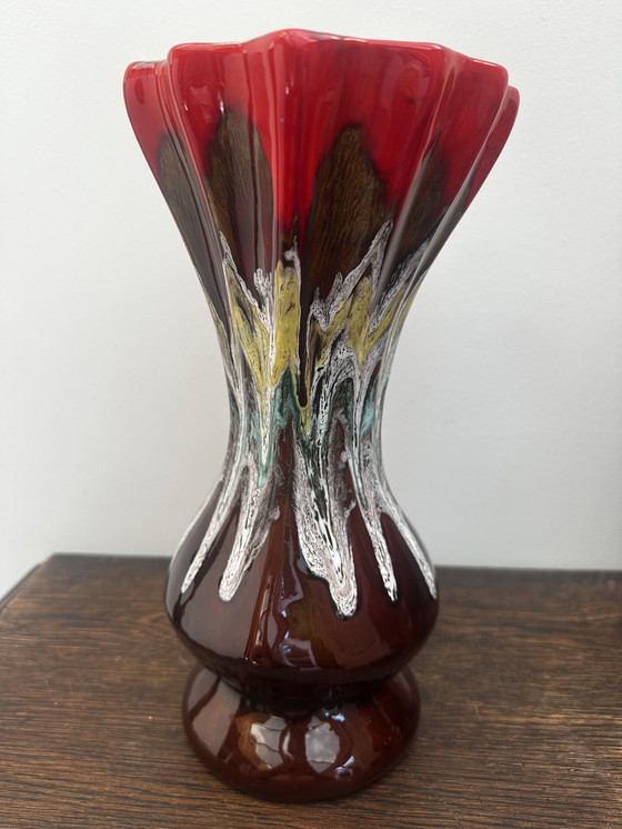 Image 1 of Grand Vase attribué Vallauris H 32 cm Forme Coquillage - Vintage 