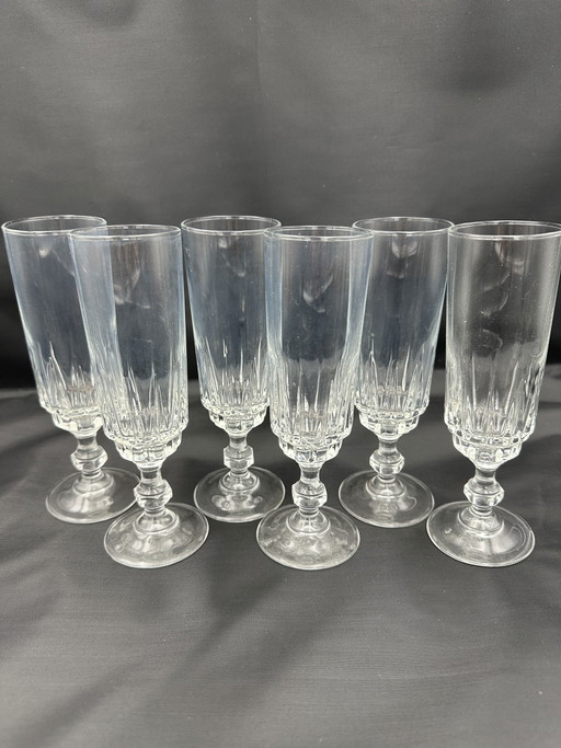 Copas de champán Cristal d'Arques, años 80