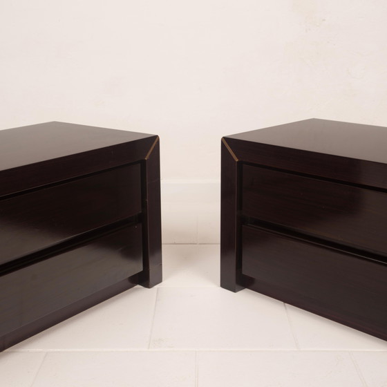 Paire de tables de nuit en palissandre d'Afrique et laiton pour Fratelli Turri – Gorgoni, Wood (photo 4 of 19)