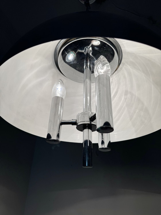 Image 1 of Space Age verchroomde kroonluchter 70's design