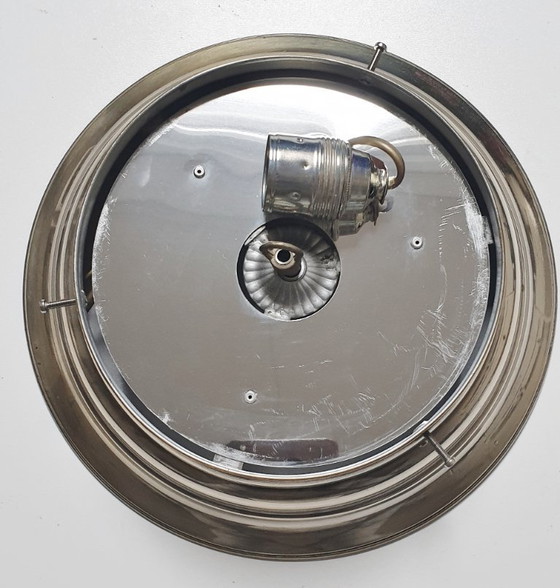 Image 1 of Lampada da soffitto Art Déco in vetro tagliato e cromato