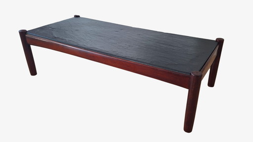 MCM Deense Leisteen met Houten Salontafel 1960