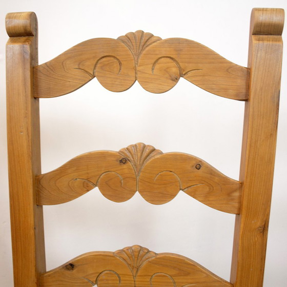 Image 1 of Rustikaler Stuhl mit geflochtenem Sitz, Spanien, 1950er Jahre