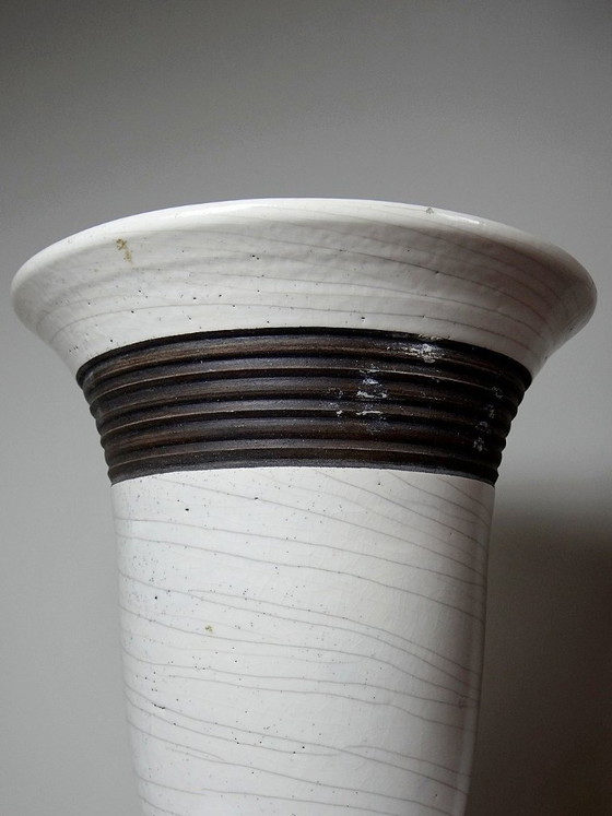 Image 1 of Grande lampada Raku moderna in beige e marrone Keramos Sèvres - René Hénon [...]