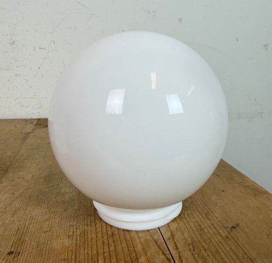 Image 1 of Vintage White Porcelain Wall Light with Milk Glass, 1960s