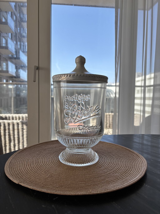 Pastiglie Leone Caramelle Glass Jar - Authentic & Decorative