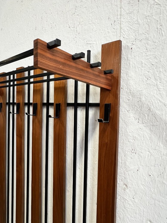 Image 1 of Vintage Wand Kapstok, Teak En Metaal, Duitsland 1960/1970's