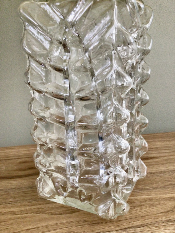 Image 1 of Vintage Zweedse Rejmyre glazen tafellamp