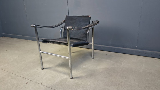 Image 1 of LC-1 Chair in black Ponyskin by Le Corbusier for Cassina 1970s