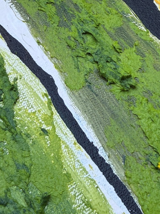 Image 1 of Birch IV – Organic abstract painting inspired by birch bark | 50x50 cm