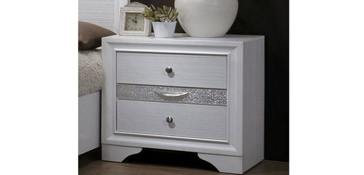 White Nightstand with Hidden Jewelry Drawer