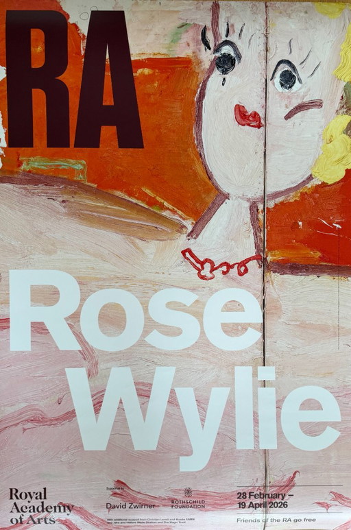 Rose Wylie, Pink Skater (will I Win), Detalle, 2015, Póster de Exposición, 2026, Impreso en el Reino Unido