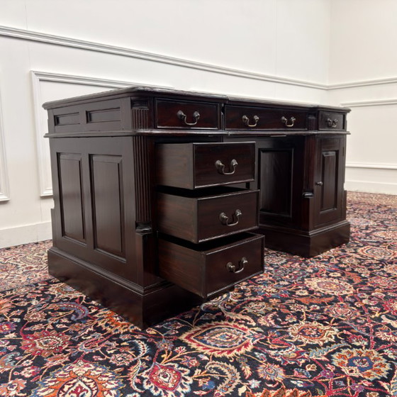 Classic English Desk Green Leather – Wood (photo 13 of 19)
