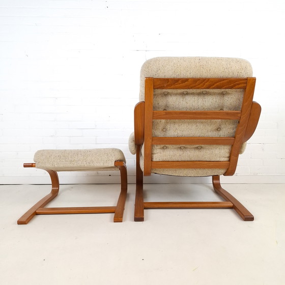 Image 1 of Vintage Westnofa fauteuil & hocker mid century modern design